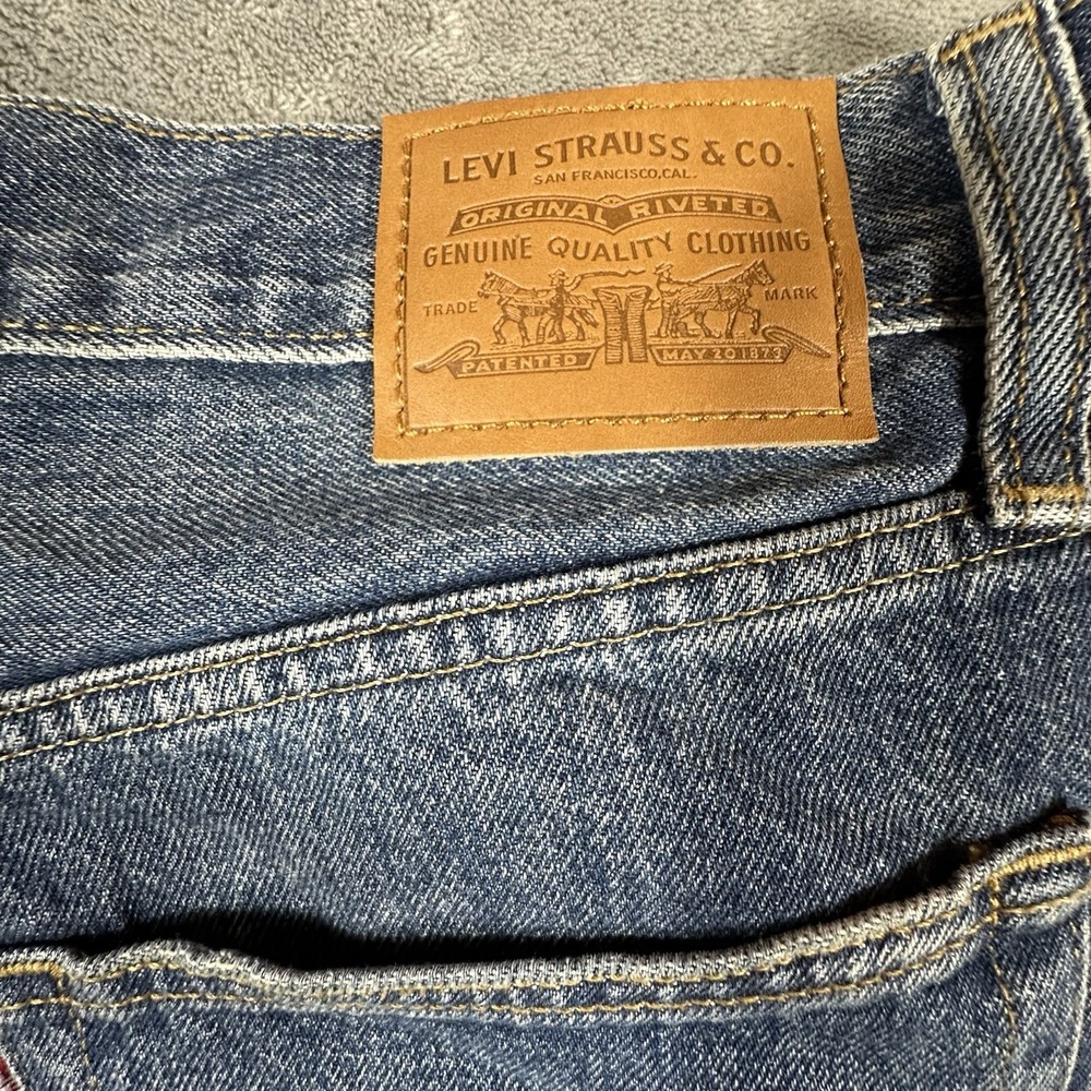 Levis Baggy Dad Jeans Womens 27 (Fits 29x30) Blue Denim Straight Barrel Loose - Picture 6 of 16